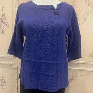 Peck & Peck dressy top w/3/4 sleeves, purple Size S